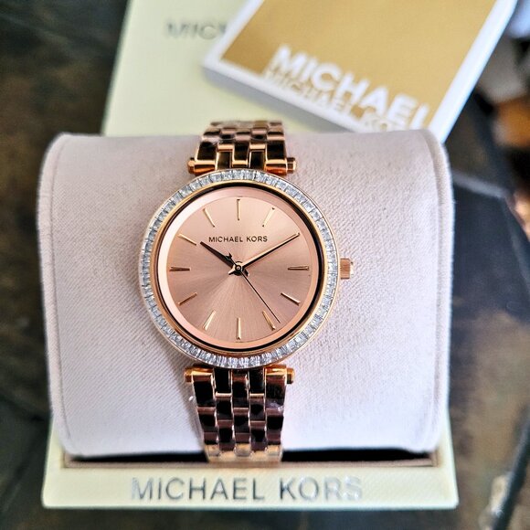 Michael Kors Women's Mini Darci Rose Gold Swarovski Crystals Watch - Picture 7 of 7